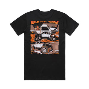 Back view of the Fun-Haver Kelsie Heck Build Beat Repeat Black T-Shirt.