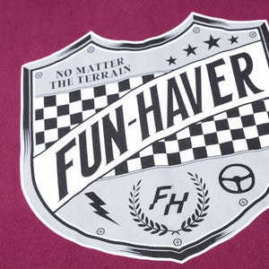Close up detail of the Fun-Haver Shield logo.