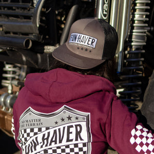 Kelsie Heck wearing the Fun-Haver® Shield 6 Panel Trucker Hat.