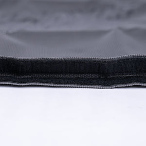 Detail view of the Grey Fun-Haver Trail Bag velcro opening