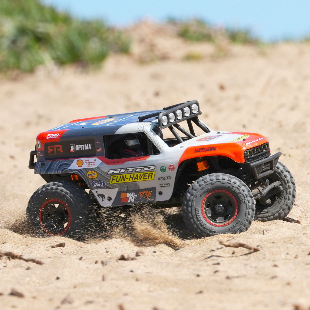 The Fun-Haver Loren Healy Hpi Venture 18 1/10th RC Ultra4 Bronco in action.