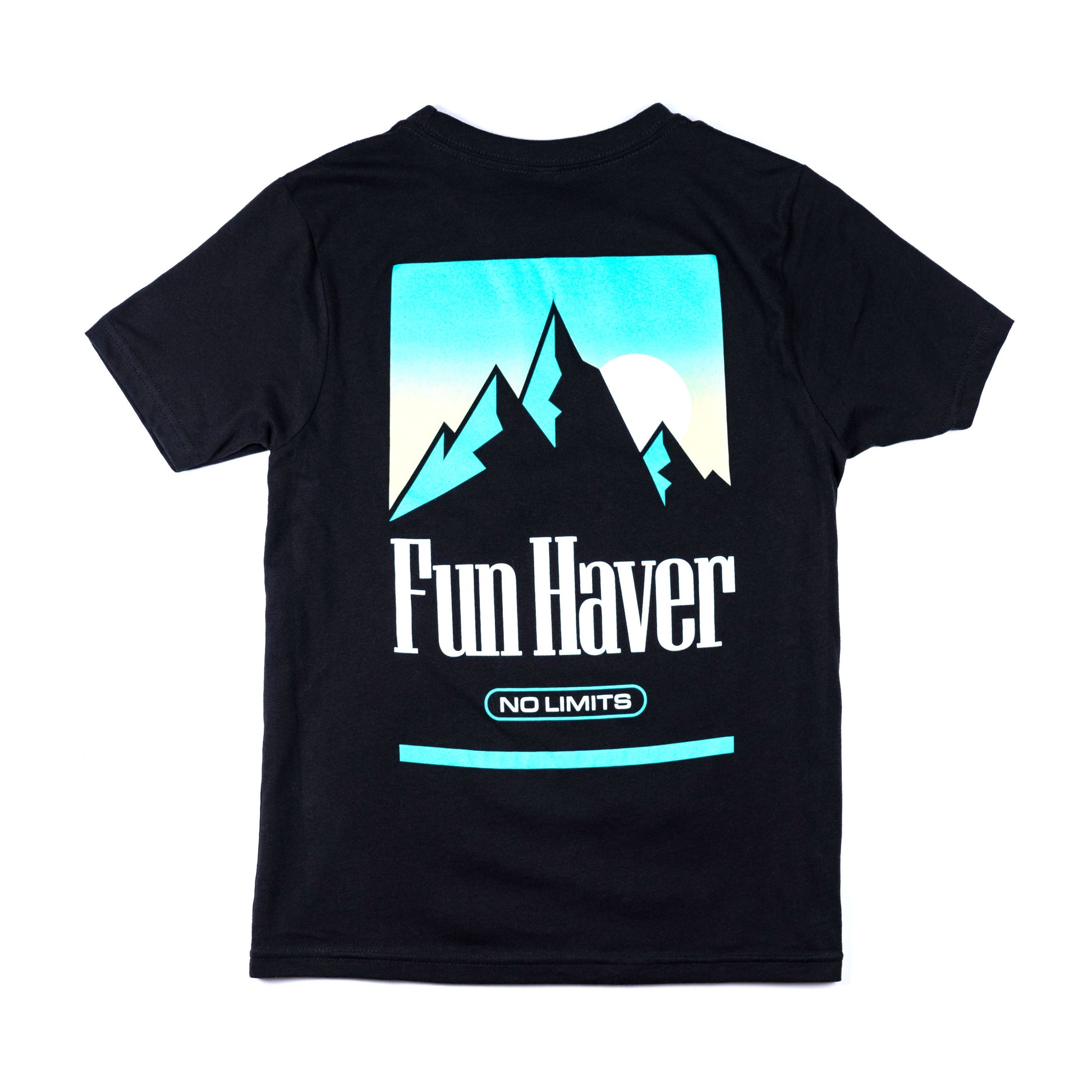 Back view of the Fun-Haver No Limits Black T-Shirt.