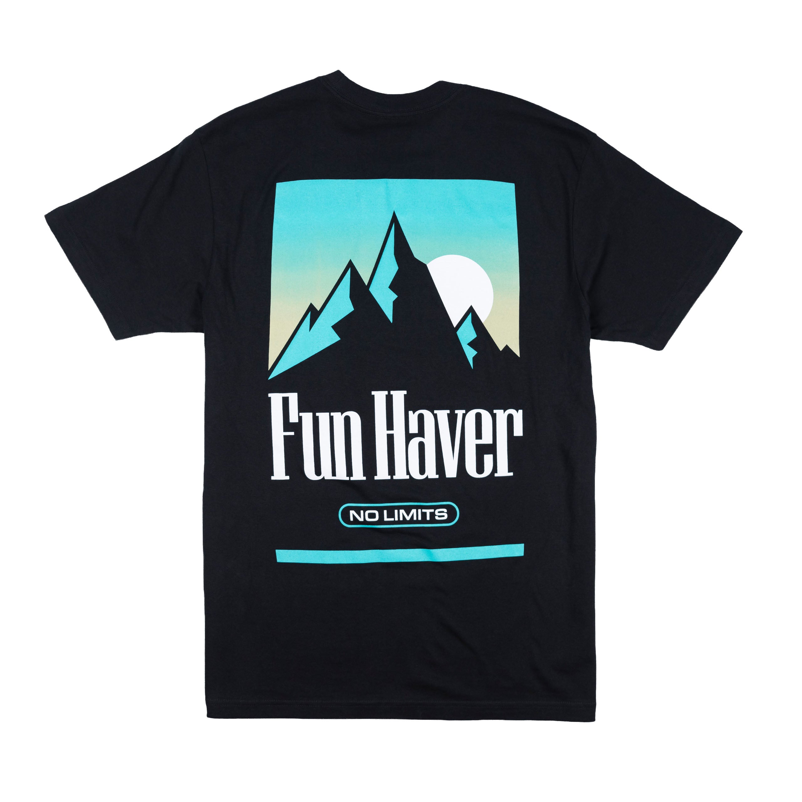 Back view of the Fun-Haver No Limits Black Youth T-Shirt.