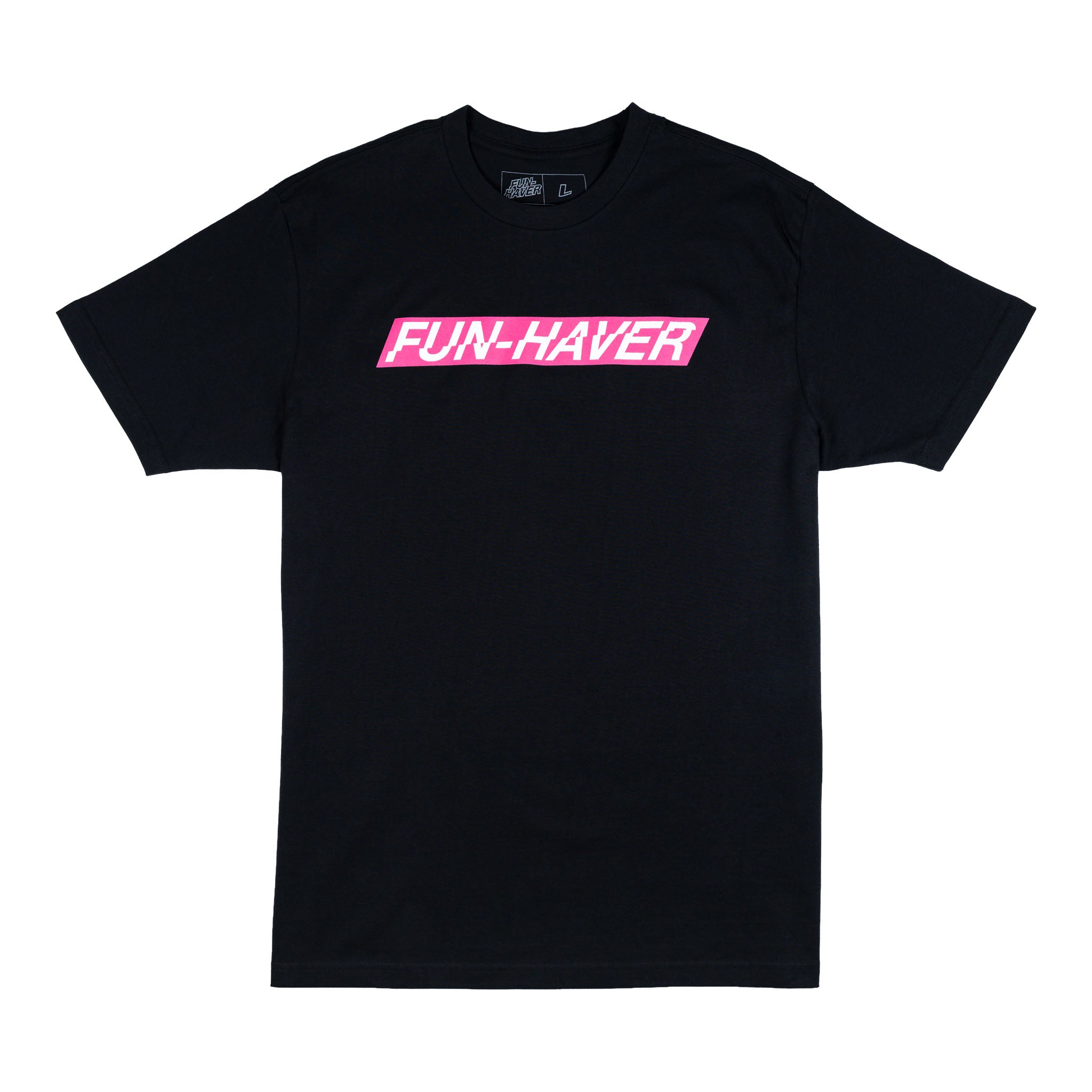 Front view of the Black Fun-Haver Energy T-Shirt.