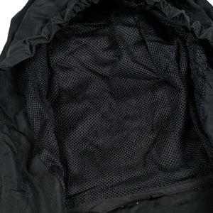 Hood detail view of the Black Fun-Haver Energy Windbreaker Anorak Jacket.