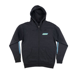 Front view of the Fun-Haver Pursuit Zip Hoodie in Charcoal Heather.