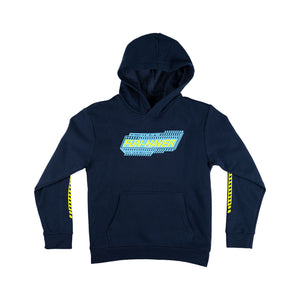 Front view of the Fun-Haver Midnight Navy Pursuit Youth Pullover Hoodie.