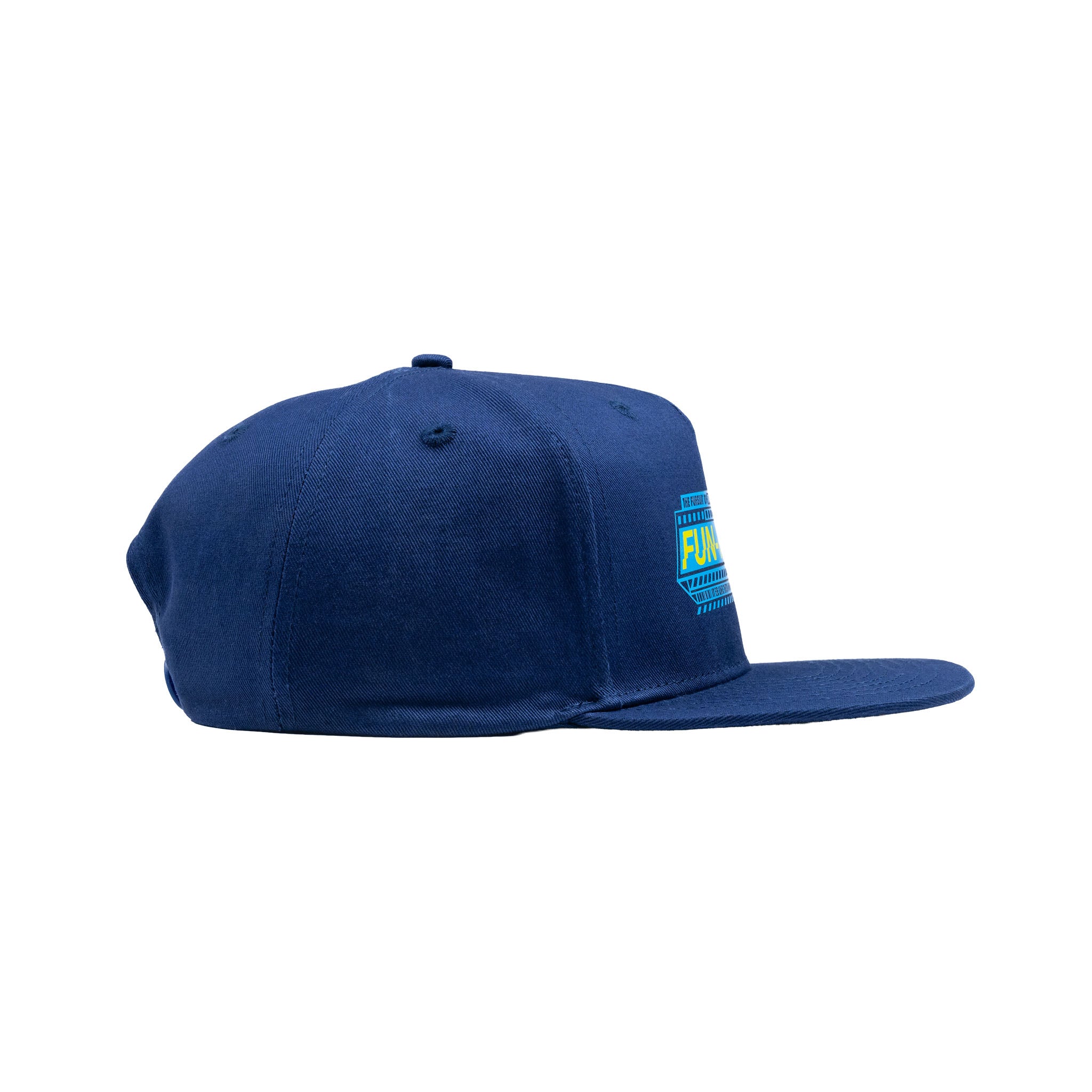 Right side view of the Navy Fun-Haver Pursuit Snapback Hat.