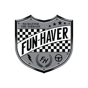 Fun-Haver Shield logo vinyl sticker.