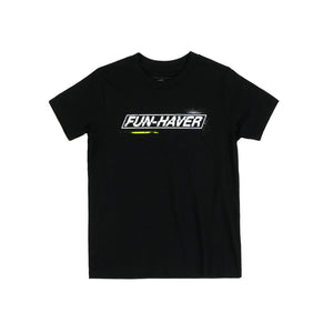 Front view of the Fun-Haver Stencil Youth T-Shirt in Black.