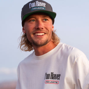 Rider wearing the Fun-Haver Grey No Limits Snapback Hat.