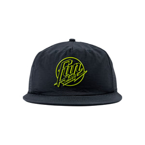 Front view of the Fun-Haver® Weekend 5 Panel Snapback Hat in Black.