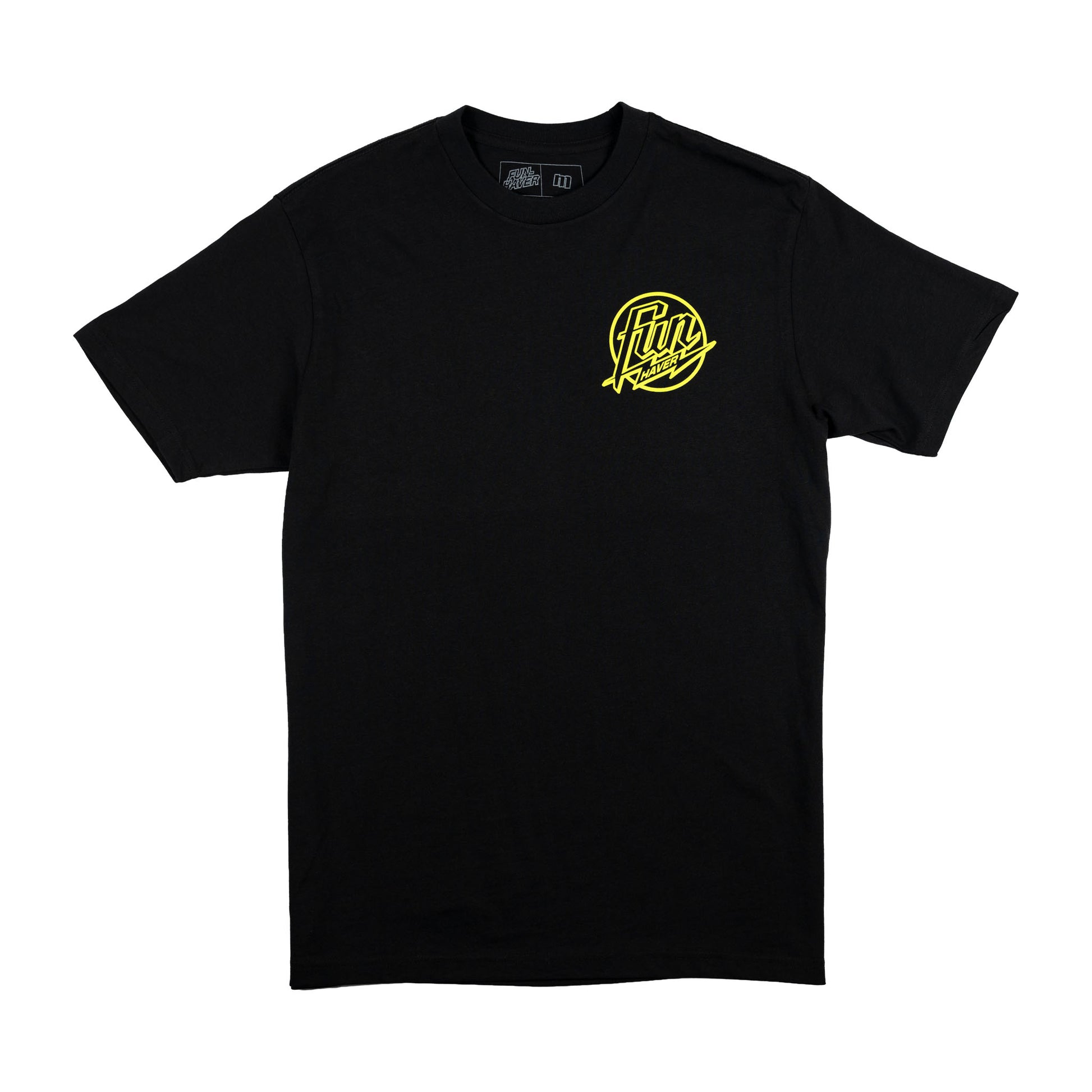Front view of the Fun-Haver Weekend Short Sleeve T-Shirt in Black.