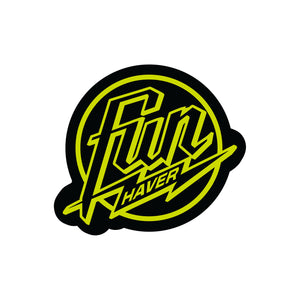 Fun-Haver Weekend round Black vinyl sticker.