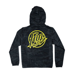 Back view of the Fun-Haver® Weekend Windbreaker Anorak Jacket in Black Camo.