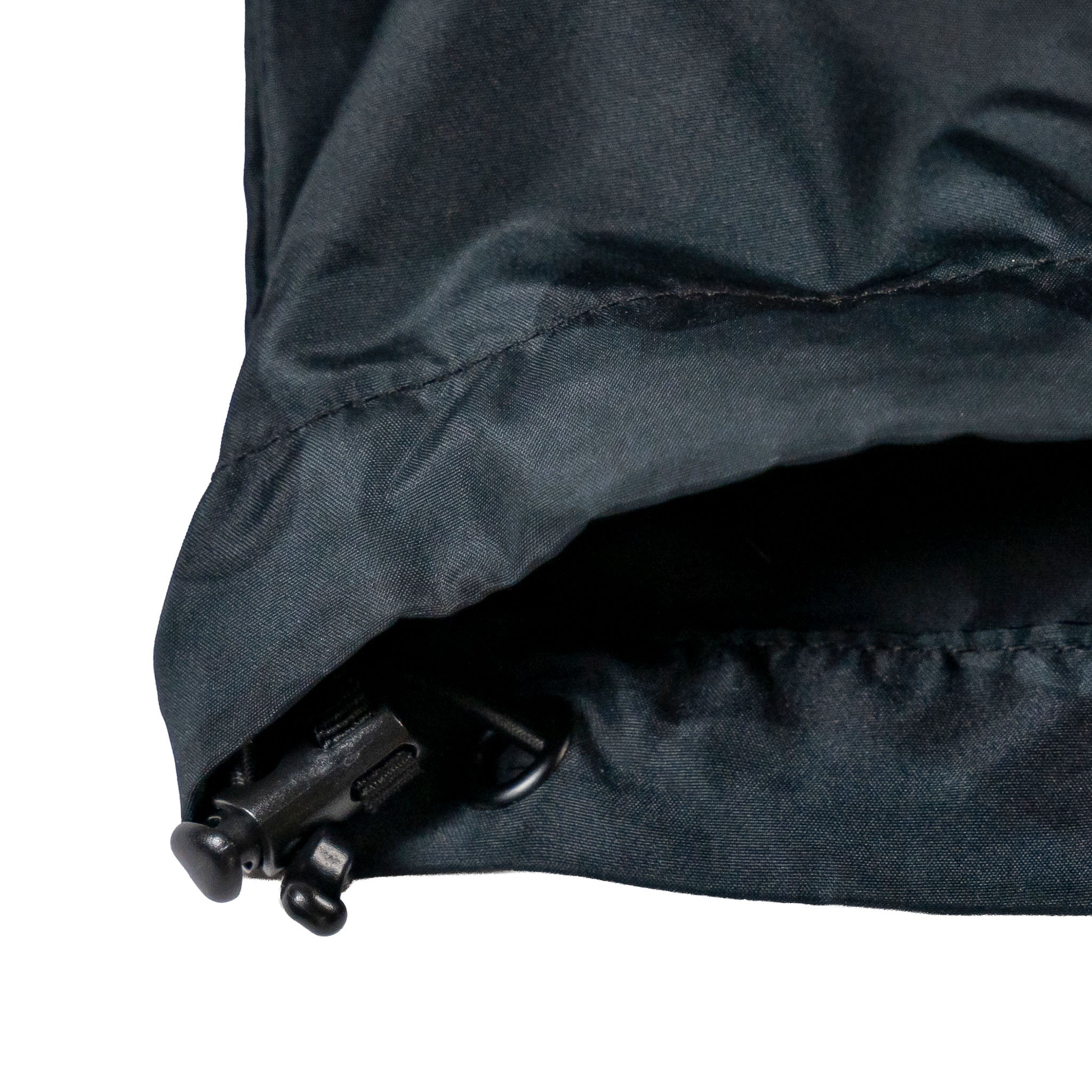 Detail view of the Fun-Haver® Weekend Windbreaker Anorak Jacket in Black Camo.