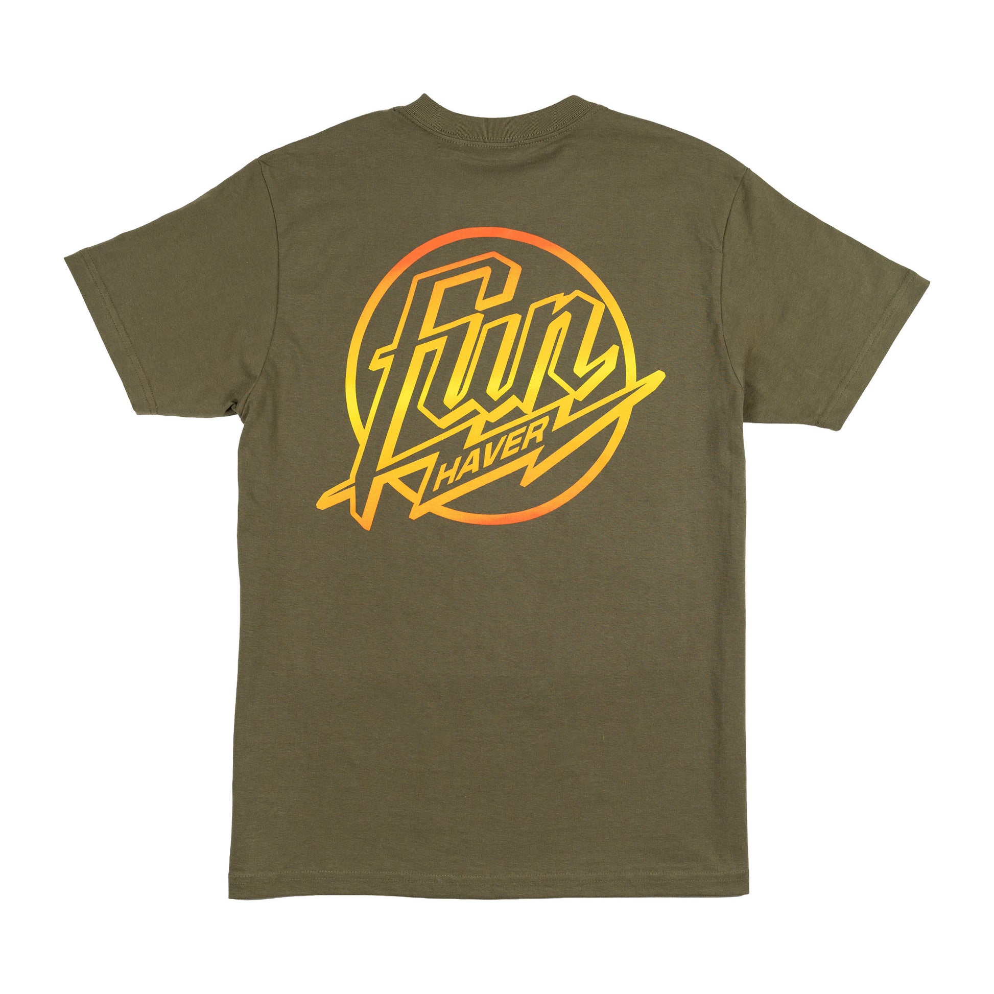 Back view of the Fun-Haver Weekend Short Sleeve T-Shirt in Military Green.