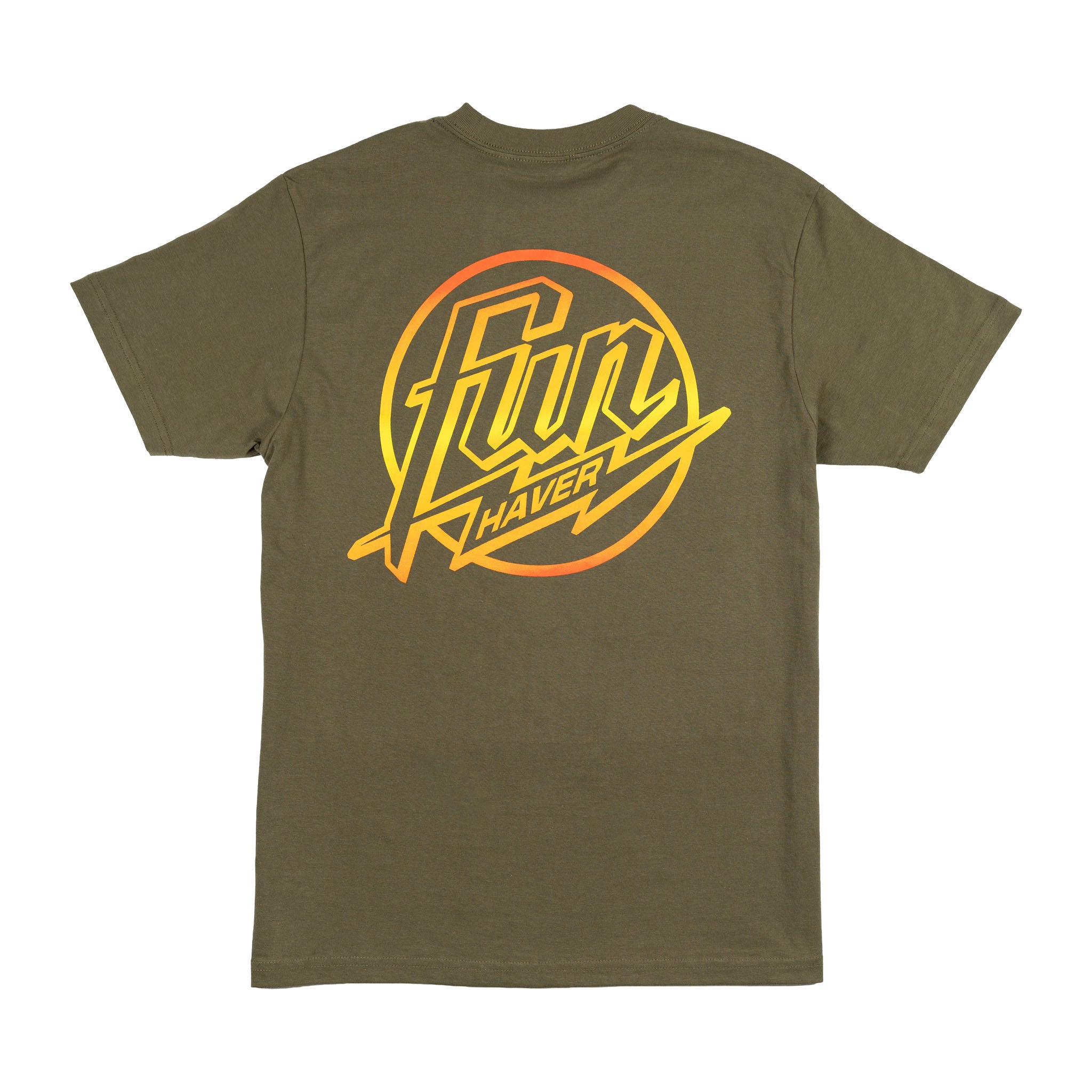 Back view of the Fun-Haver Weekend Short Sleeve T-Shirt in Military Green.