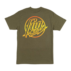 Back view of the Fun-Haver Weekend Short Sleeve T-Shirt in Military Green.