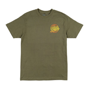 Front view of the Fun-Haver Weekend Short Sleeve T-Shirt in Military Green.