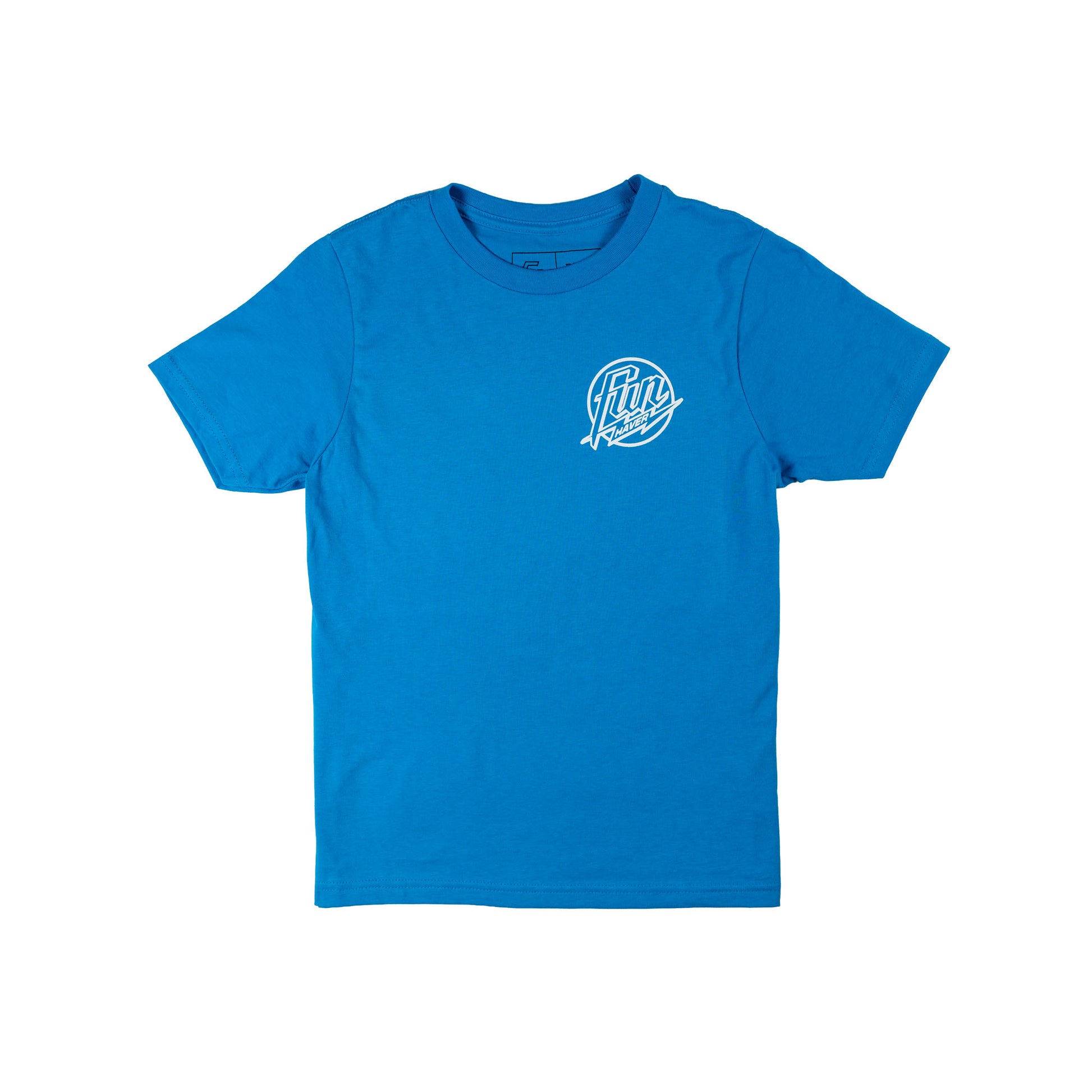 Front view of the Fun-Haver® Youth Weekend T-Shirt in Turquoise.