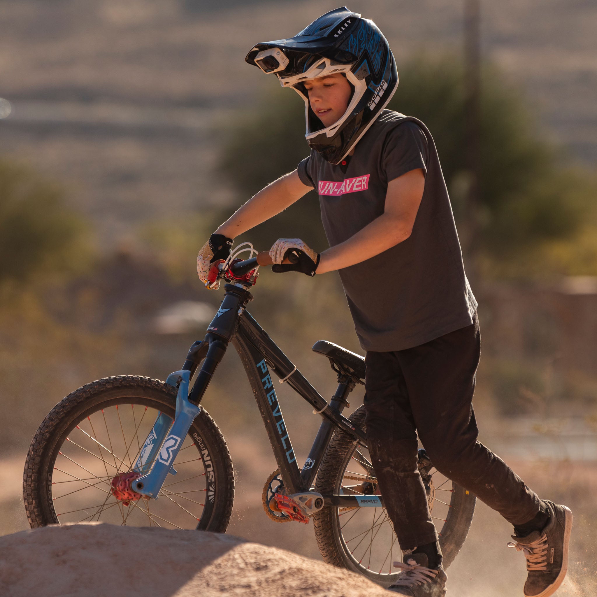 Wes wearing the Heavy Metal Fun-Haver Youth T-Shirt for some two wheel fun.