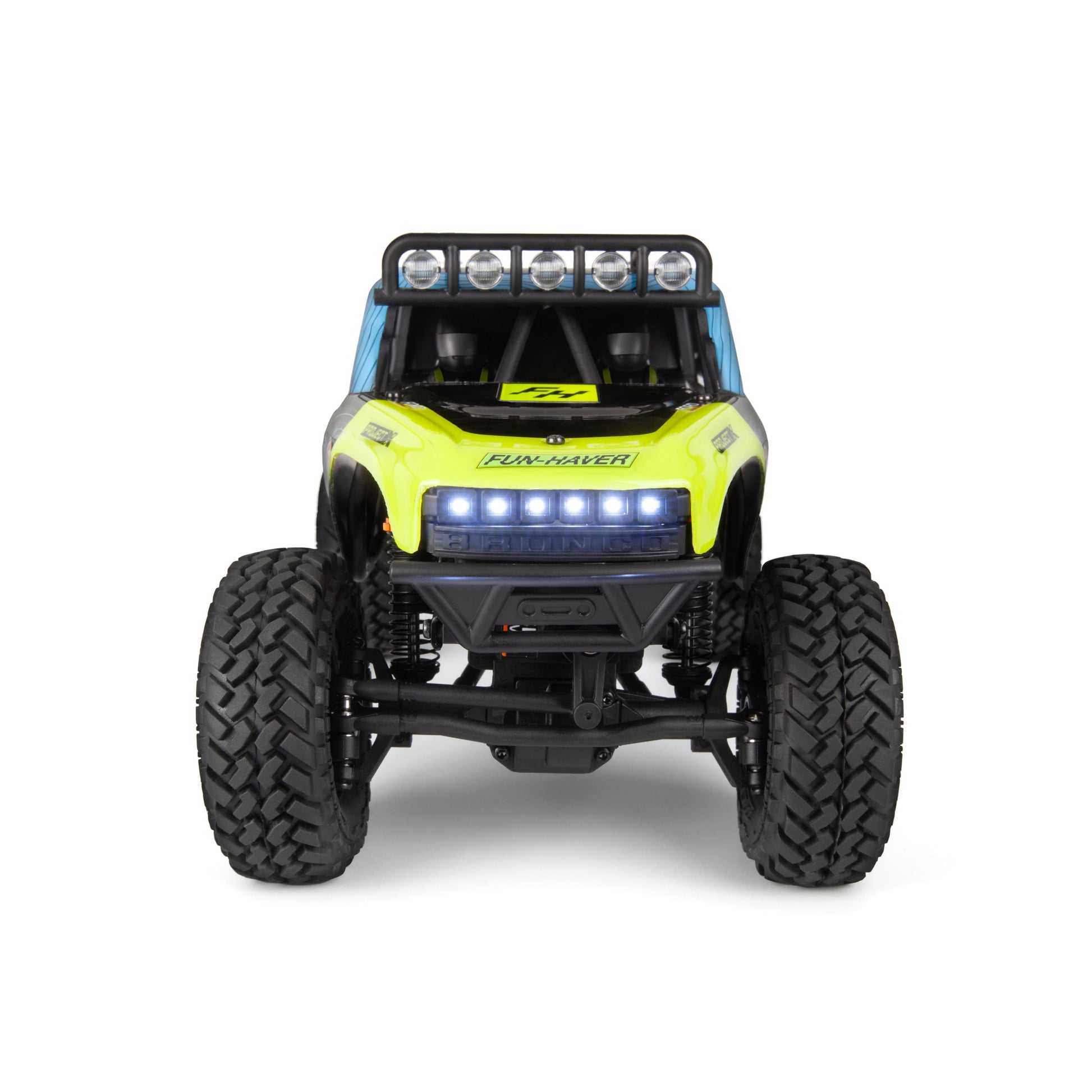Front view of Vaughn Gittin Jr's Hpi Racing Venture 18 Flux Ultra4 Radio Controlled Toy Truck.