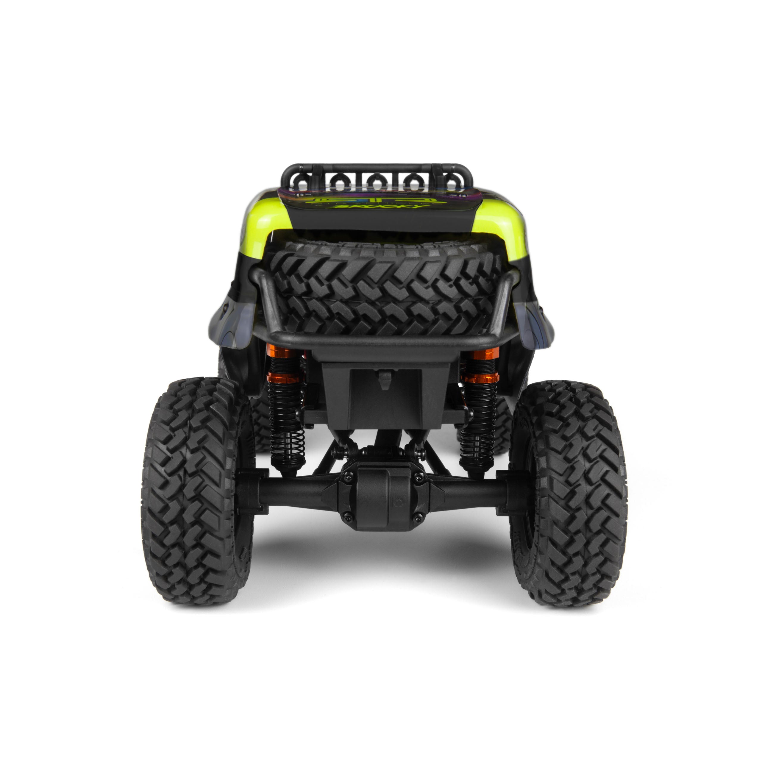 Back view of Vaughn Gittin Jr's Hpi Racing Venture 18 Flux Ultra4 Radio Controlled Toy Truck.