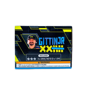 Left side box view of Vaughn Gittin Jr's Jada Toys 1:24th Scale Diecast Toy Model Formula Drift 2025 Ford Mustang RTR Spec 5 competition car.