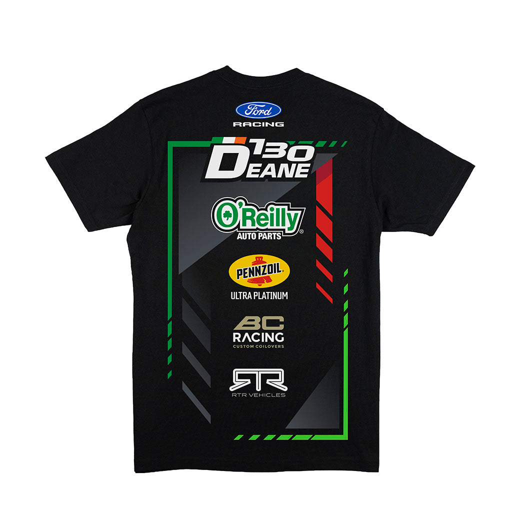 Back view of the James Deane 2026 RTR Drift Team Black T-Shirt.